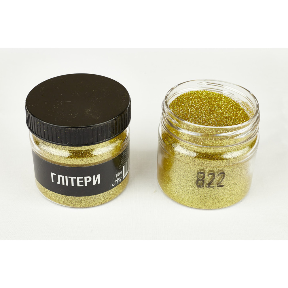 Глитер золотой 822, 0,1 мм 1/256, 70 мл