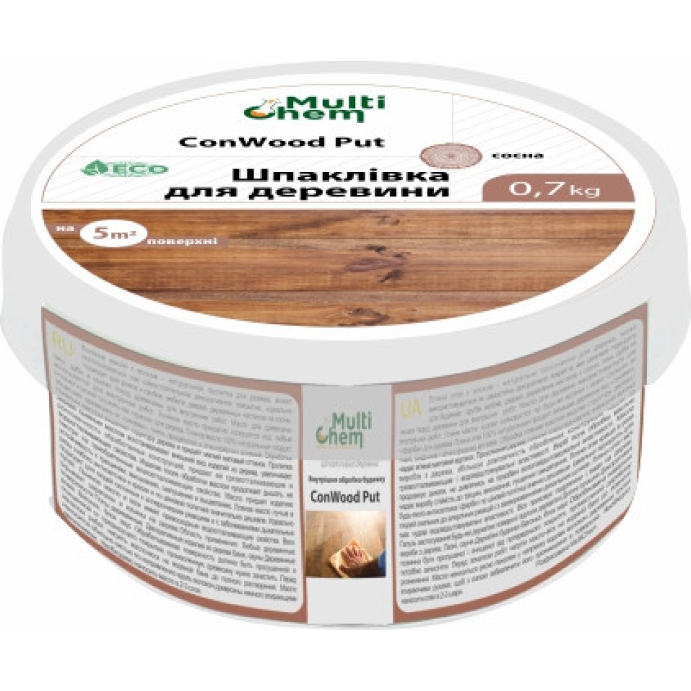 Шпаклевка антисептическая для древесины Белая ConWood Put, 5 л