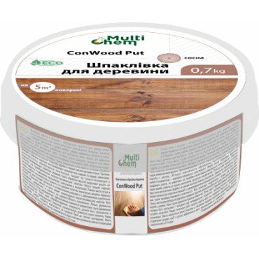 Шпаклевка антисептическая для древесины Белая ConWood Put, 5 л