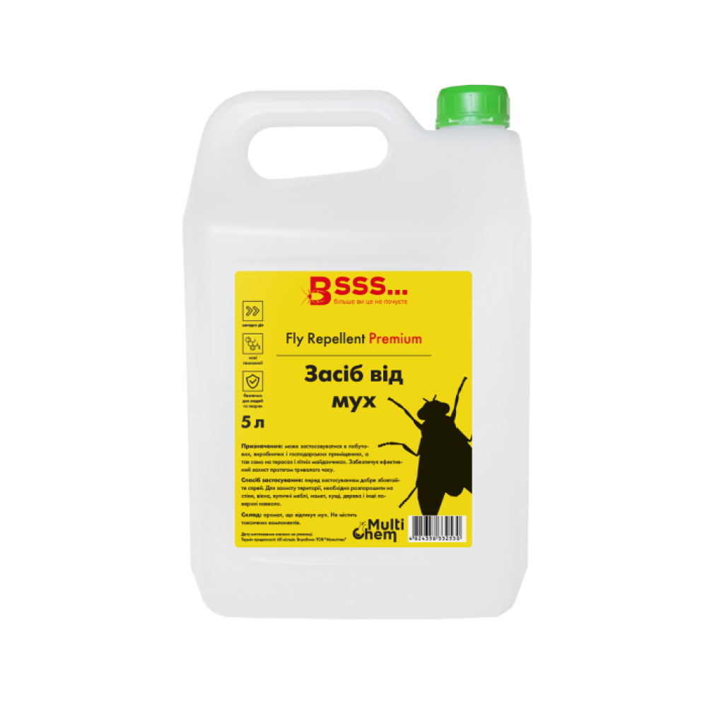 Repelent de muște Premium 1/100. Concentrat (aplicați pe haine și pereți) 5 l