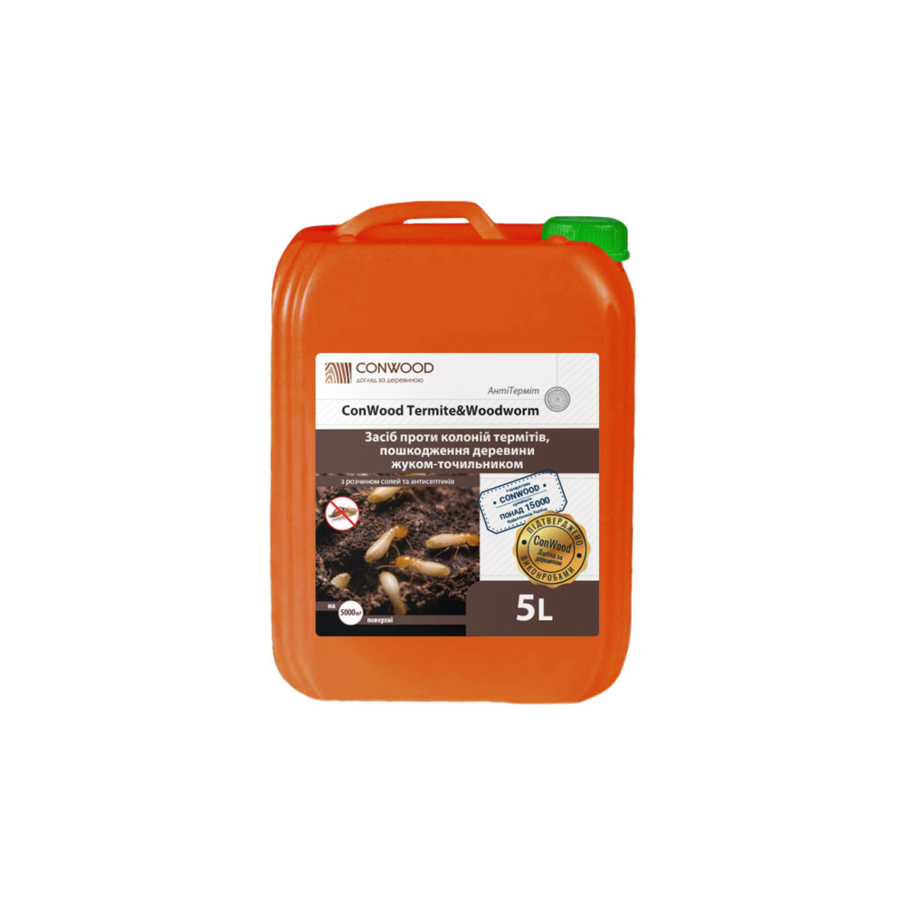 Remediu &icirc;mpotriva coloniilor de termite de g&acirc;ndaci borer după deteriorarea lemnului ConWood Termite&amp;Woodworm, 5 l