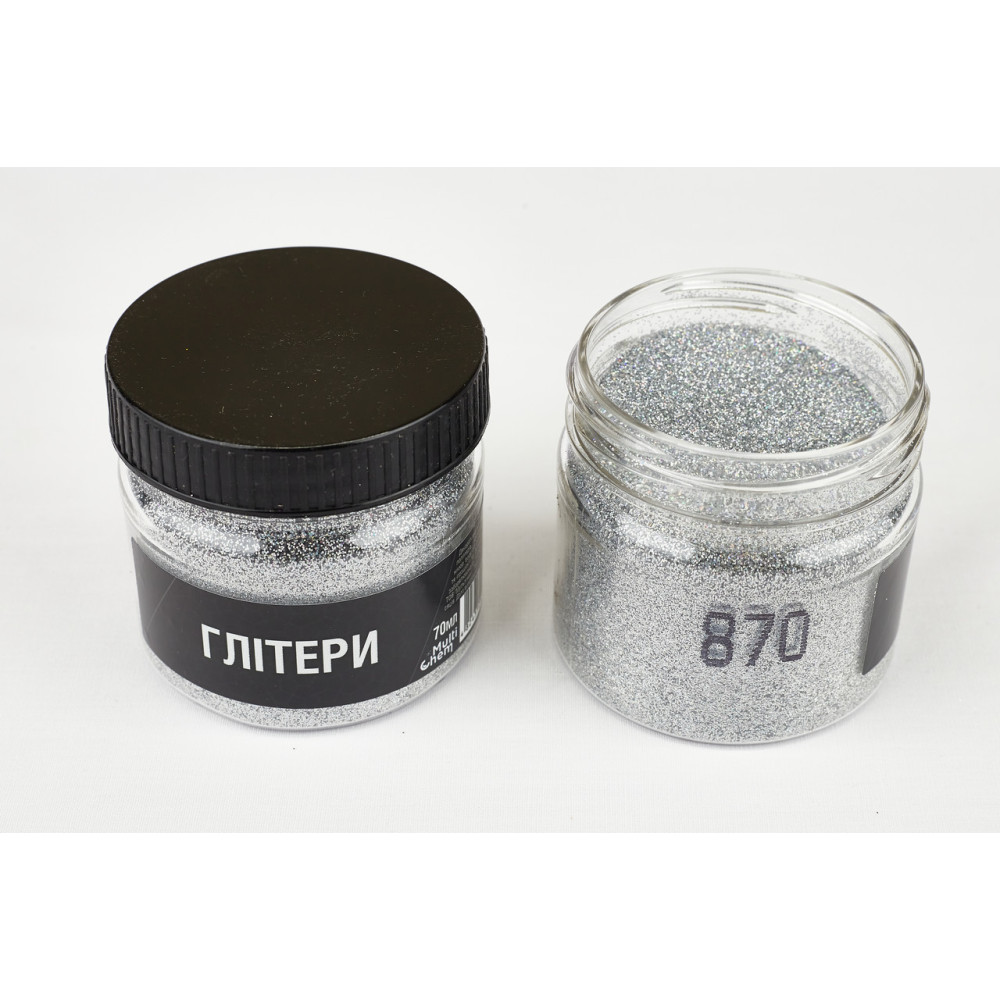 Glitter argintiu holografic 870, 0,2 mm 1/128, 70 ml