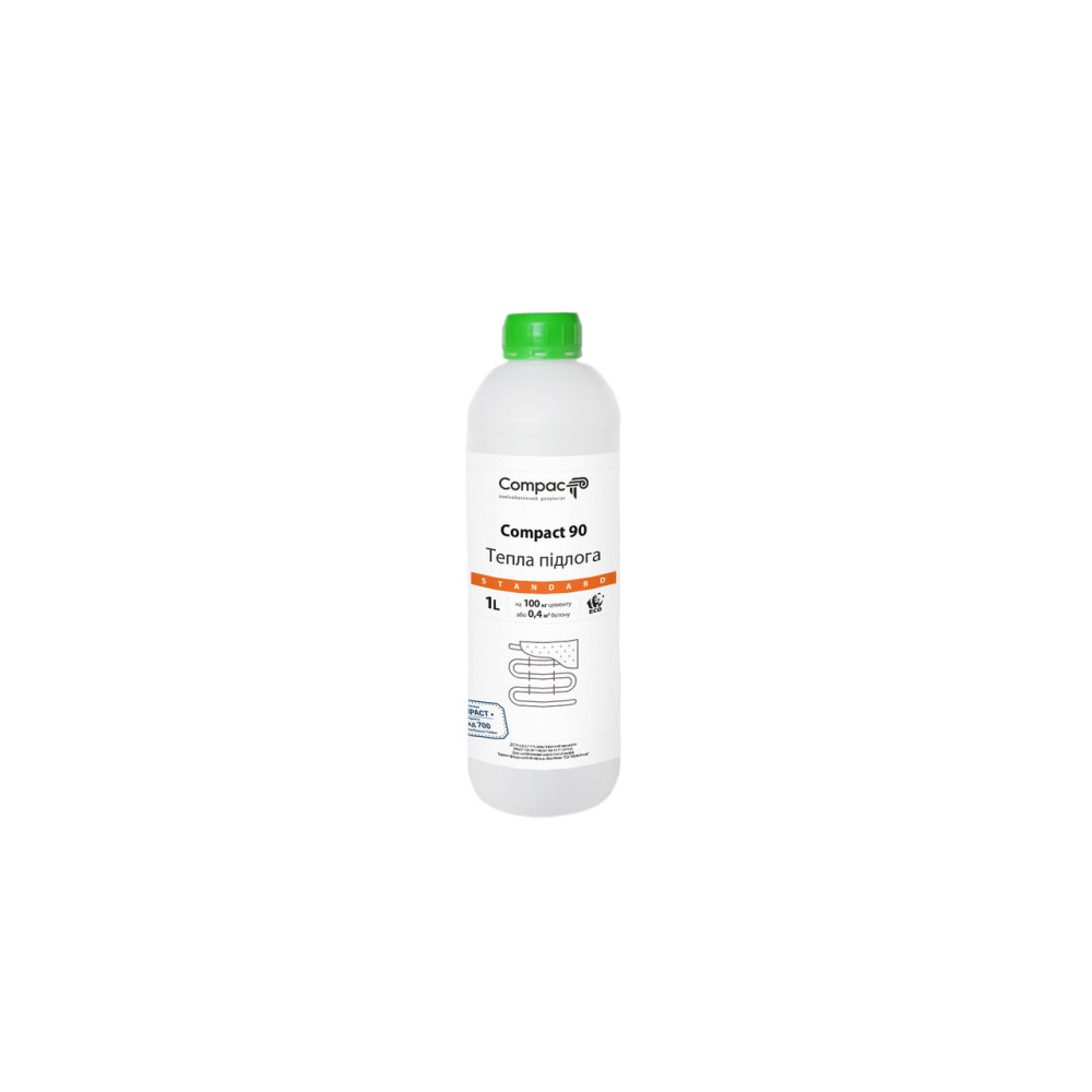 Пластификатор Тёплый пол Compact 90 Standard для бетона стяжки 1 л